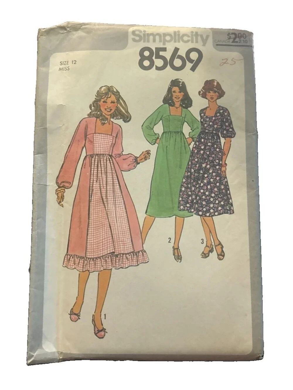 Vintage 1978 Simplicity 8569 Misses Dress Pattern Size 12 Bust 34 Uncut FF